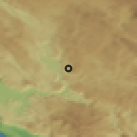 Shaded relief of the 52 km around Počekovići, drawn from the GMTED2010 grid