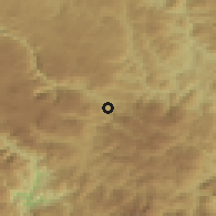 Shaded relief of the 52 km around Podbišće, drawn from the GMTED2010 grid