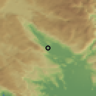 Shaded relief of the 52 km around Podglavica, drawn from the GMTED2010 grid