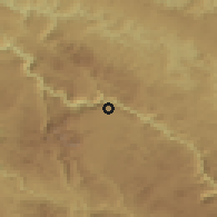 Shaded relief of the 52 km around Podgora, drawn from the GMTED2010 grid