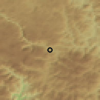 Shaded relief of the 52 km around Polja, drawn from the GMTED2010 grid