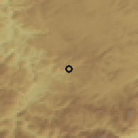 Shaded relief of the 52 km around Ponor, drawn from the GMTED2010 grid