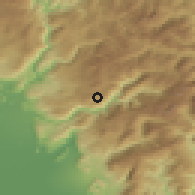 Shaded relief of the 52 km around Poprat, drawn from the GMTED2010 grid