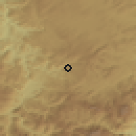 Shaded relief of the 52 km around Poroče, drawn from the GMTED2010 grid