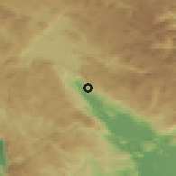 Shaded relief of the 52 km around Potočilo, drawn from the GMTED2010 grid