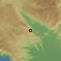 Shaded relief of the 52 km around Povrhpoljina, drawn from the GMTED2010 grid