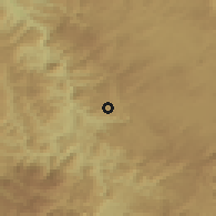 Shaded relief of the 52 km around Požeginja, drawn from the GMTED2010 grid