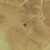 Shaded relief of the 52 km around Prisoje, drawn from the GMTED2010 grid