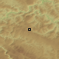 Shaded relief of the 52 km around Prisoji, drawn from the GMTED2010 grid