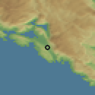 Shaded relief of the 52 km around Radanovići, drawn from the GMTED2010 grid