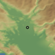 Shaded relief of the 52 km around Rakića Kuće, drawn from the GMTED2010 grid