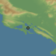 Shaded relief of the 53 km around Reč, drawn from the GMTED2010 grid
