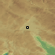 Shaded relief of the 52 km around Riđani, drawn from the GMTED2010 grid