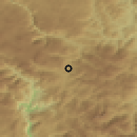 Shaded relief of the 52 km around Rovačko Trebaljevo, drawn from the GMTED2010 grid