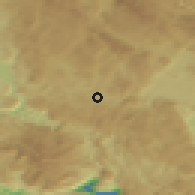 Shaded relief of the 52 km around Rudine, drawn from the GMTED2010 grid