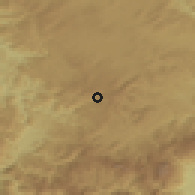 Shaded relief of the 52 km around Savin Bor, drawn from the GMTED2010 grid