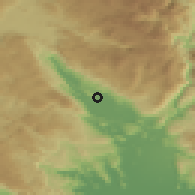 Shaded relief of the 52 km around Sekulići, drawn from the GMTED2010 grid