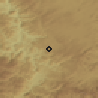 Shaded relief of the 52 km around Sipanje, drawn from the GMTED2010 grid