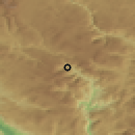 Shaded relief of the 52 km around Bojići, drawn from the GMTED2010 grid