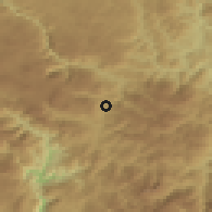 Shaded relief of the 52 km around Sjerogošte, drawn from the GMTED2010 grid