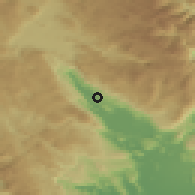 Shaded relief of the 52 km around Slap, drawn from the GMTED2010 grid