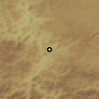 Shaded relief of the 52 km around Babino, drawn from the GMTED2010 grid