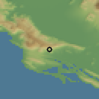 Shaded relief of the 53 km around Bojke, drawn from the GMTED2010 grid