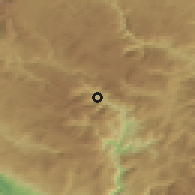 Shaded relief of the 52 km around Starče, drawn from the GMTED2010 grid
