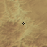 Shaded relief of the 52 km around Štitari, drawn from the GMTED2010 grid