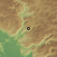 Shaded relief of the 52 km around Bolesestra, drawn from the GMTED2010 grid