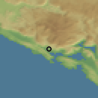 Shaded relief of the 52 km around Sušćepan, drawn from the GMTED2010 grid