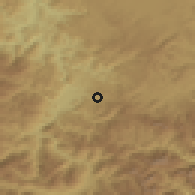 Shaded relief of the 52 km around Tmušići, drawn from the GMTED2010 grid