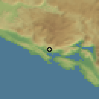 Shaded relief of the 52 km around Trebesinj, drawn from the GMTED2010 grid