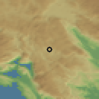 Shaded relief of the 52 km around Trnjine, drawn from the GMTED2010 grid