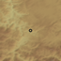 Shaded relief of the 52 km around Tucanje, drawn from the GMTED2010 grid