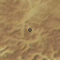 Shaded relief of the 52 km around Ulotina, drawn from the GMTED2010 grid