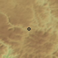 Shaded relief of the 52 km around Uroševina, drawn from the GMTED2010 grid