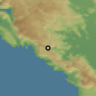 Shaded relief of the 53 km around Utrg, drawn from the GMTED2010 grid