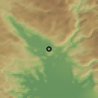 Shaded relief of the 52 km around Velje Brdo, drawn from the GMTED2010 grid