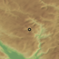 Shaded relief of the 52 km around Velje Duboko, drawn from the GMTED2010 grid