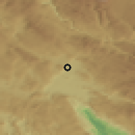 Shaded relief of the 52 km around Vir, drawn from the GMTED2010 grid
