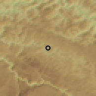 Shaded relief of the 52 km around Vojtina, drawn from the GMTED2010 grid