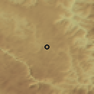 Shaded relief of the 52 km around Vrulja, drawn from the GMTED2010 grid