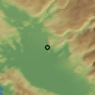 Shaded relief of the 52 km around Vuksanlekići, drawn from the GMTED2010 grid