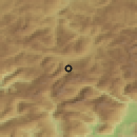 Shaded relief of the 52 km around Vusanje, drawn from the GMTED2010 grid