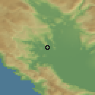 Shaded relief of the 52 km around Žabljak, drawn from the GMTED2010 grid