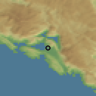 Shaded relief of the 52 km around Župa, drawn from the GMTED2010 grid