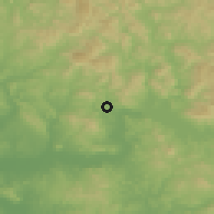 Shaded relief of the 55 km around Ain Dorij, drawn from the GMTED2010 grid