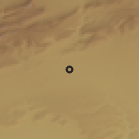 Shaded relief of the 56 km around Errachidia, drawn from the GMTED2010 grid