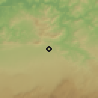 Shaded relief of the 55 km around Fez, drawn from the GMTED2010 grid